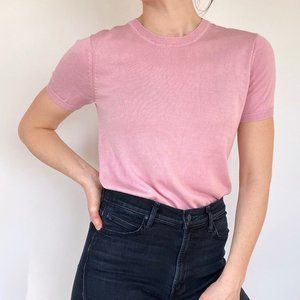 Vintage Silk Liz Claiborne Pink Knit Short Sleeve